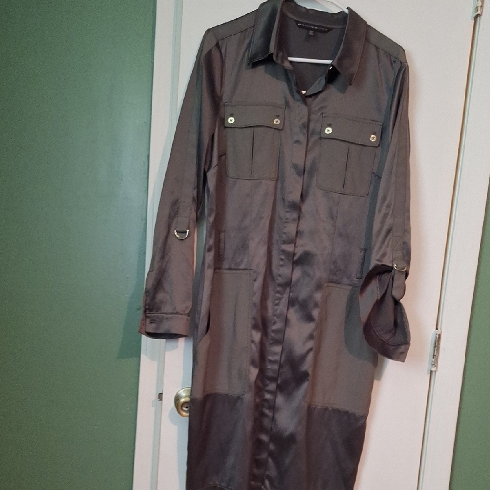 White House Black Market Olive Green Dress